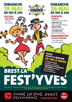 Affiche "Brest La Fest'Yves 2019" - Graphiste Tanguy Le Bihan