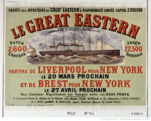 Affiche pour la ligne transatlantique Brest New York en 1867.jpg