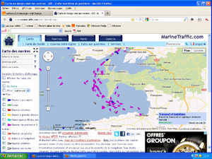 Brest 2012 19 juillet Marine traffic 13h 45.jpg