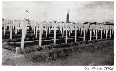 Tombes d'Américains morts de la grippe espagnole au cimetière de Pen ar Valy.
