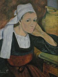 D'après le portrait de Marie Merrien dite la Lagadu, de Paul Serusier. Musée de Pont-Aven